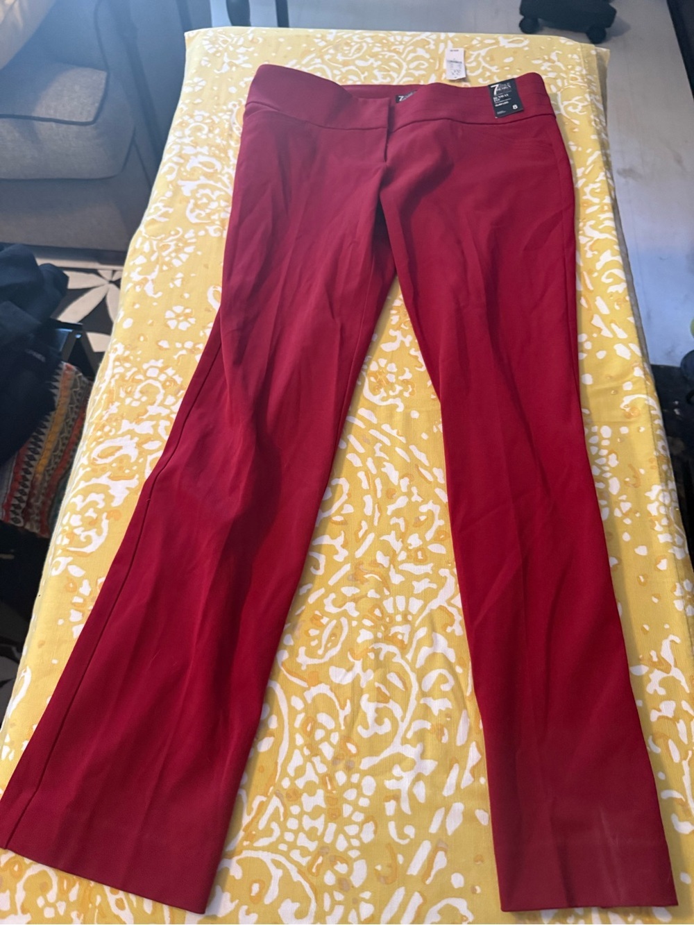 New York & Company Deep Red Straight-Leg Dress Pants